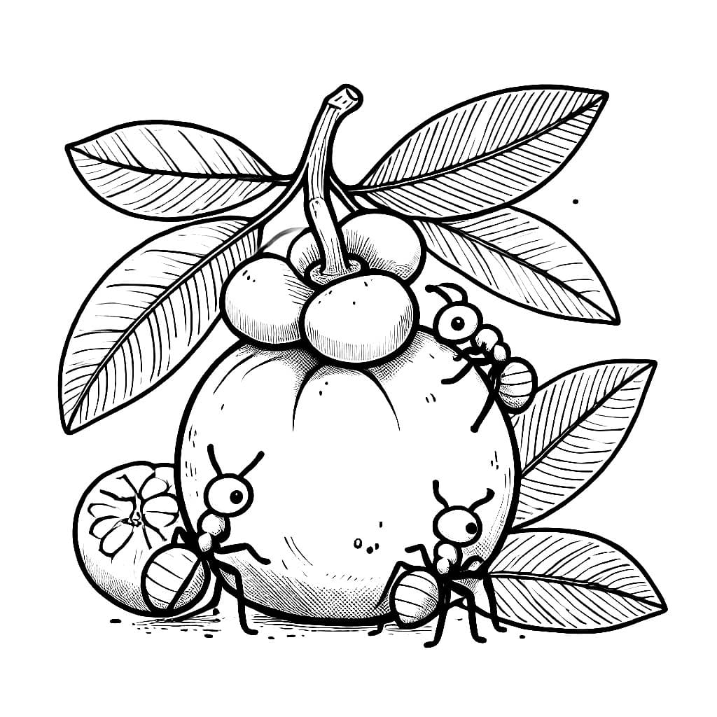 Manggis dengan semut