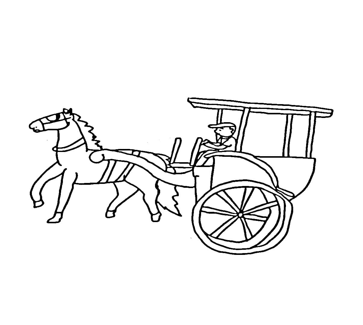 Manusia mengendarai Delman