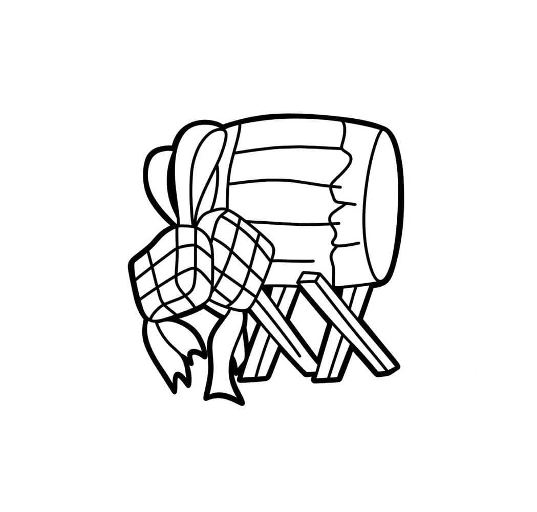 Menggambar Ketupat dan Bedug