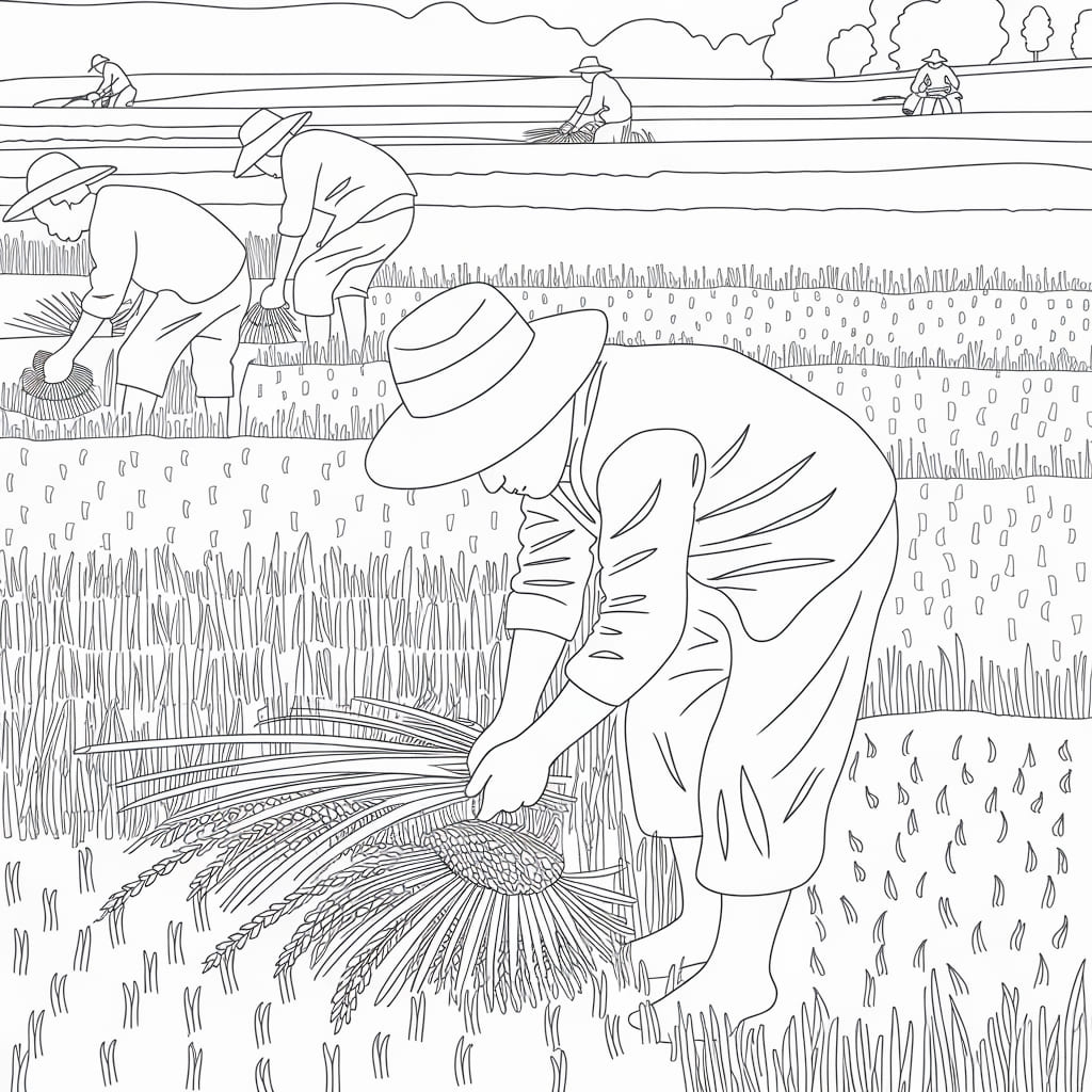 Petani Memanen Sawah