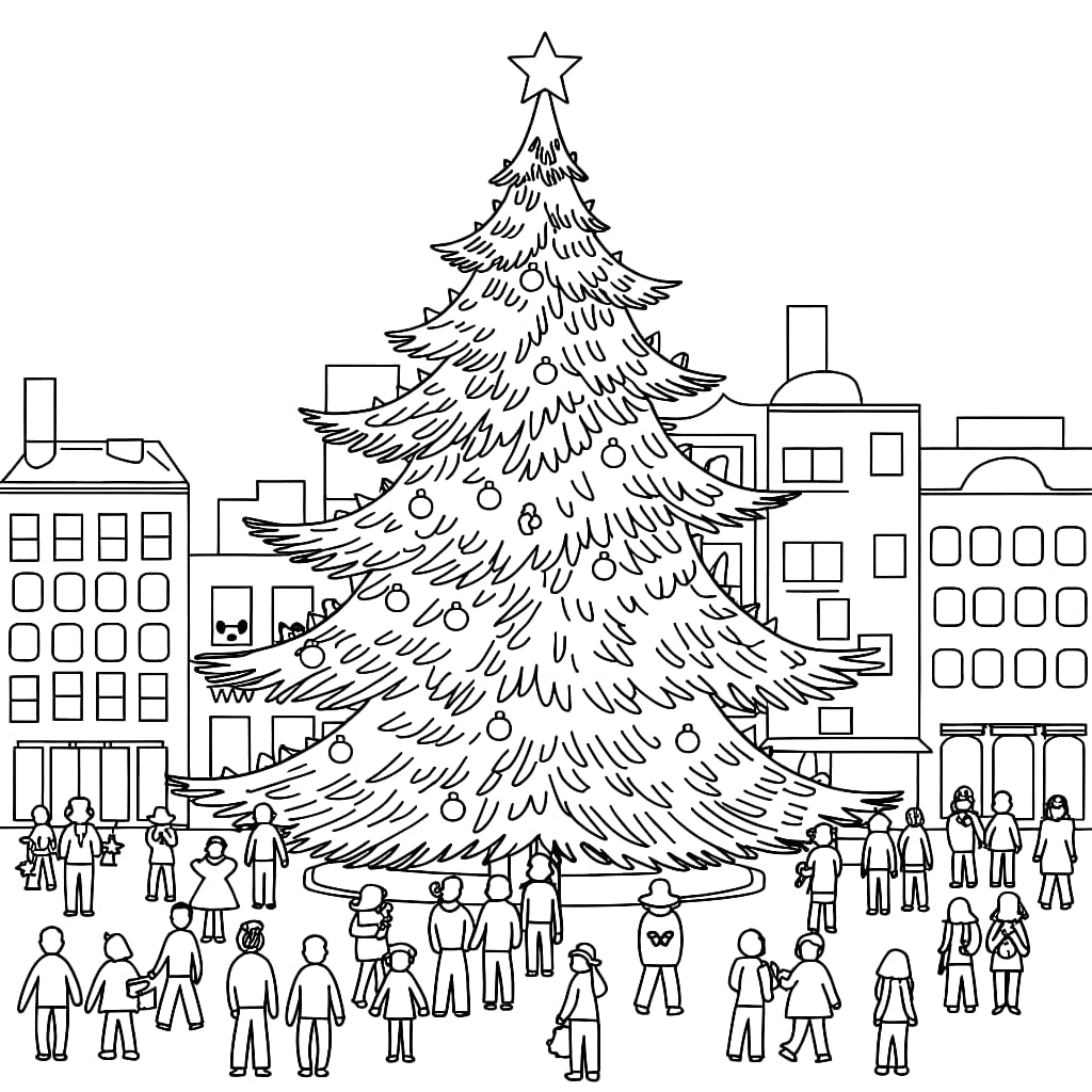 Pohon Natal Besar berbentuk persegi