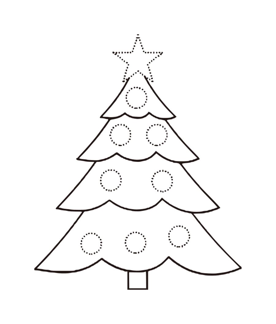 Pohon Natal dengan Bintang dan Delapan Bohlam