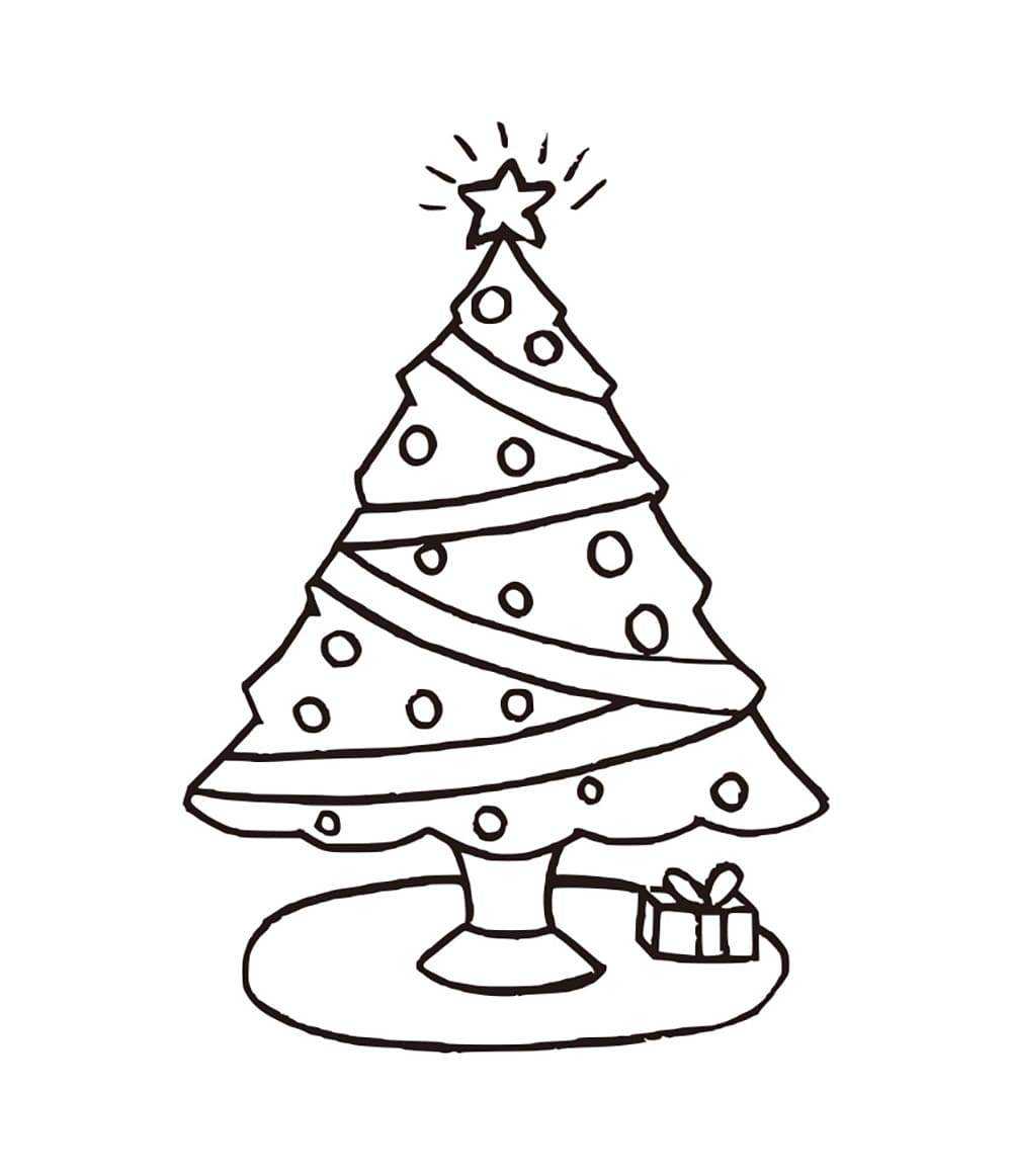 Pohon Natal dengan Bintang dan Hadiah