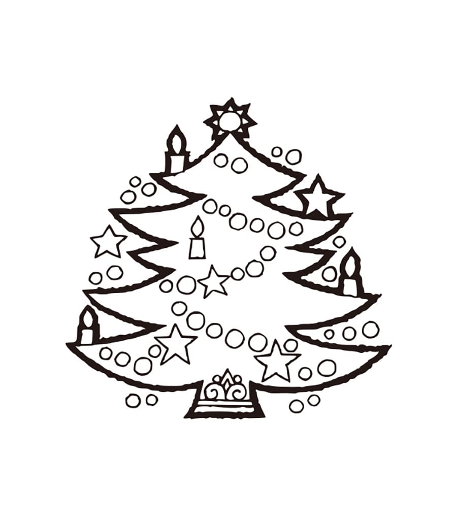 Pohon Natal dengan Bintang dan Lilin