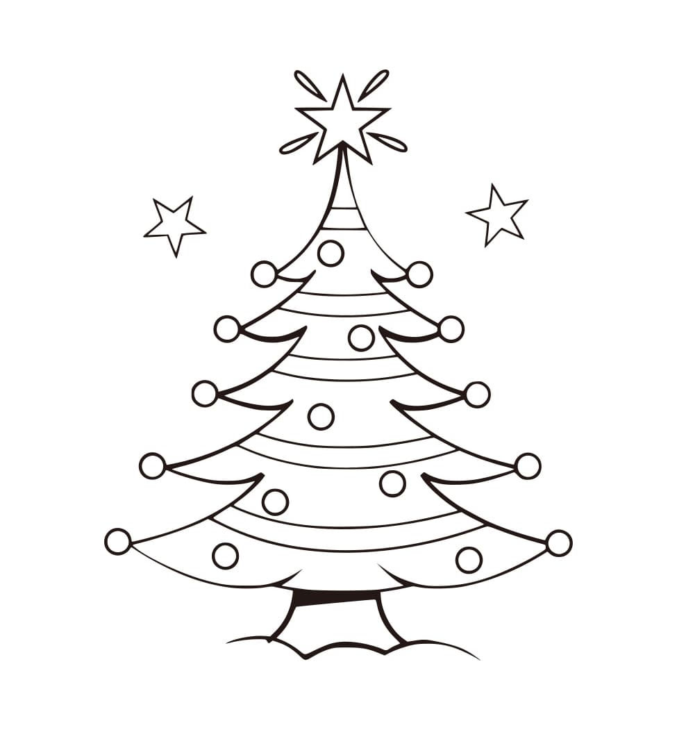 Pohon Natal dengan Tiga Bintang