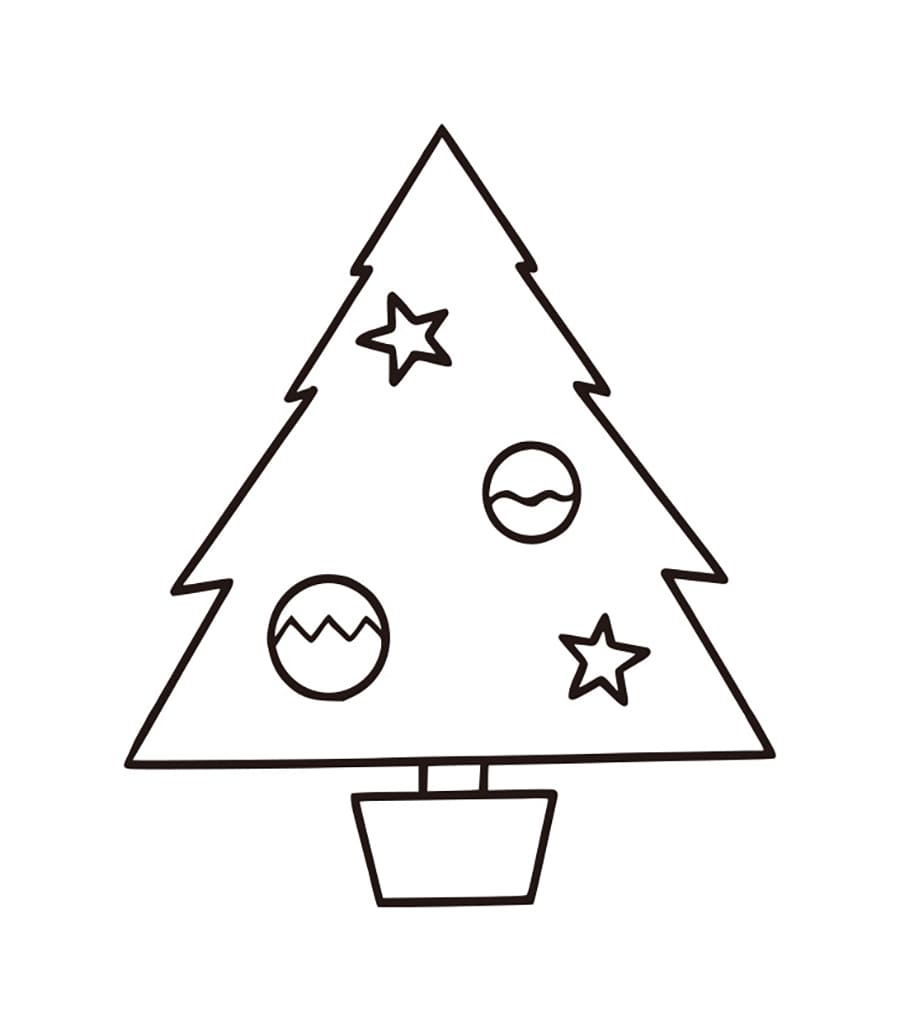 Pohon Natal Sederhana dengan Dua Bintang