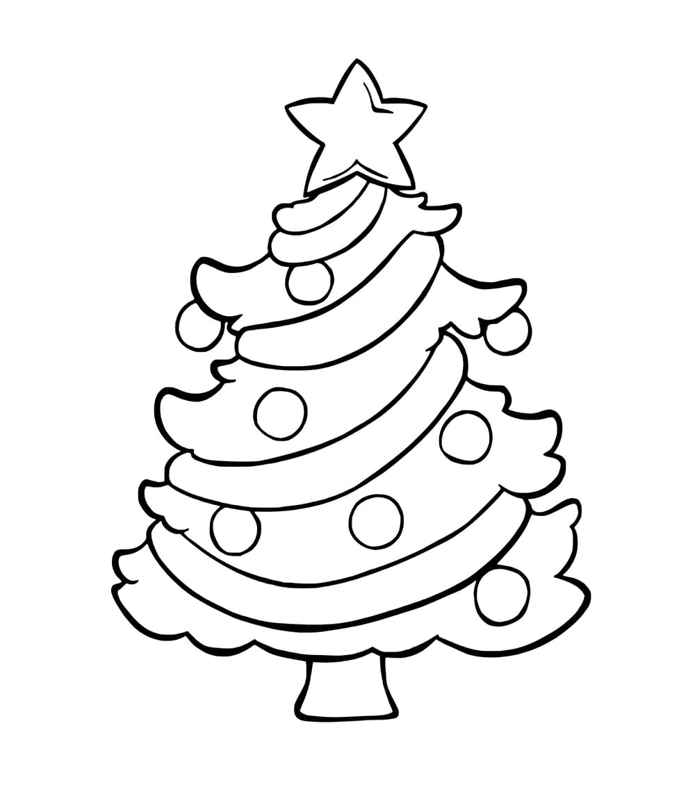 Pohon Natal Sederhana dengan Satu Bintang