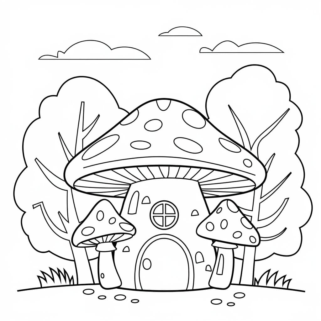 Rumah jamur dan pohon