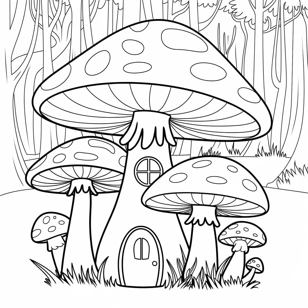 Rumah jamur di hutan