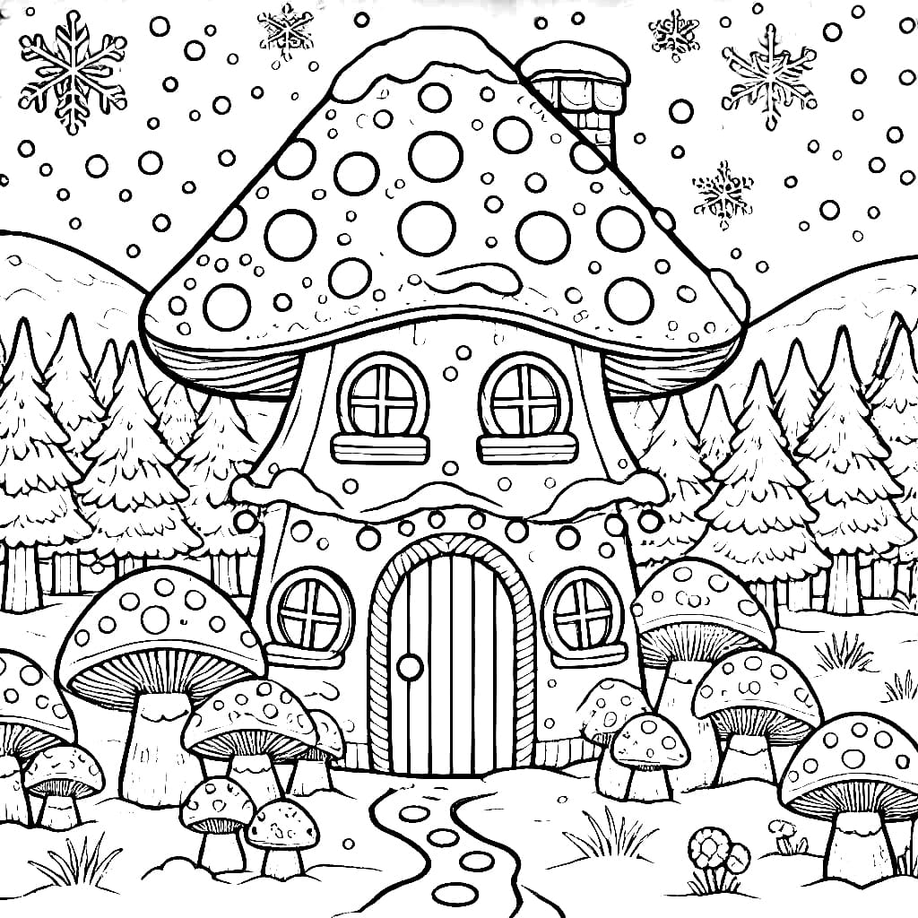 Rumah jamur di musim dingin