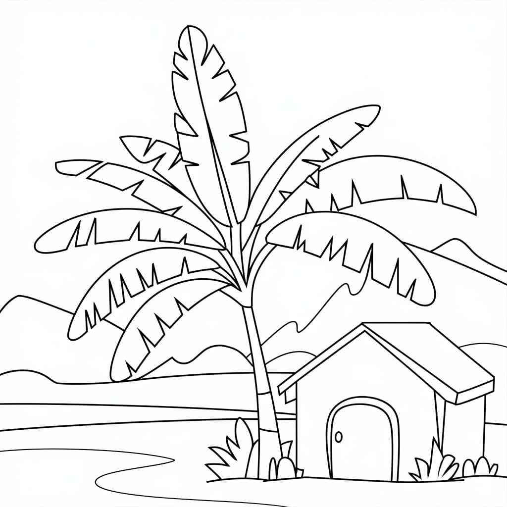 Rumah Kecil dan Pohon Pisang