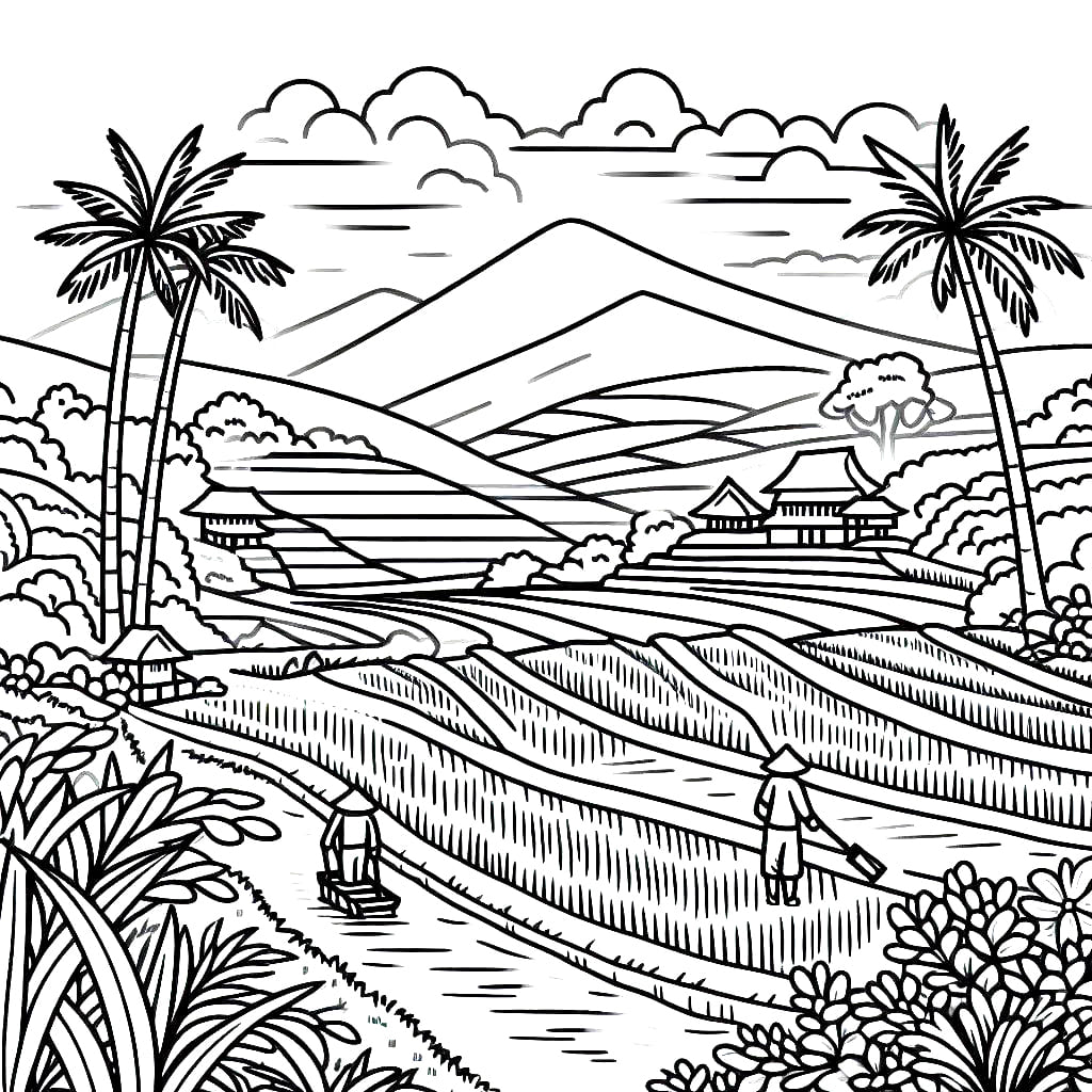 Sawah di pagi hari