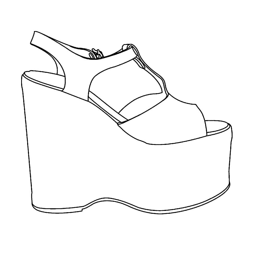 Sepatu bakiak di platform besar