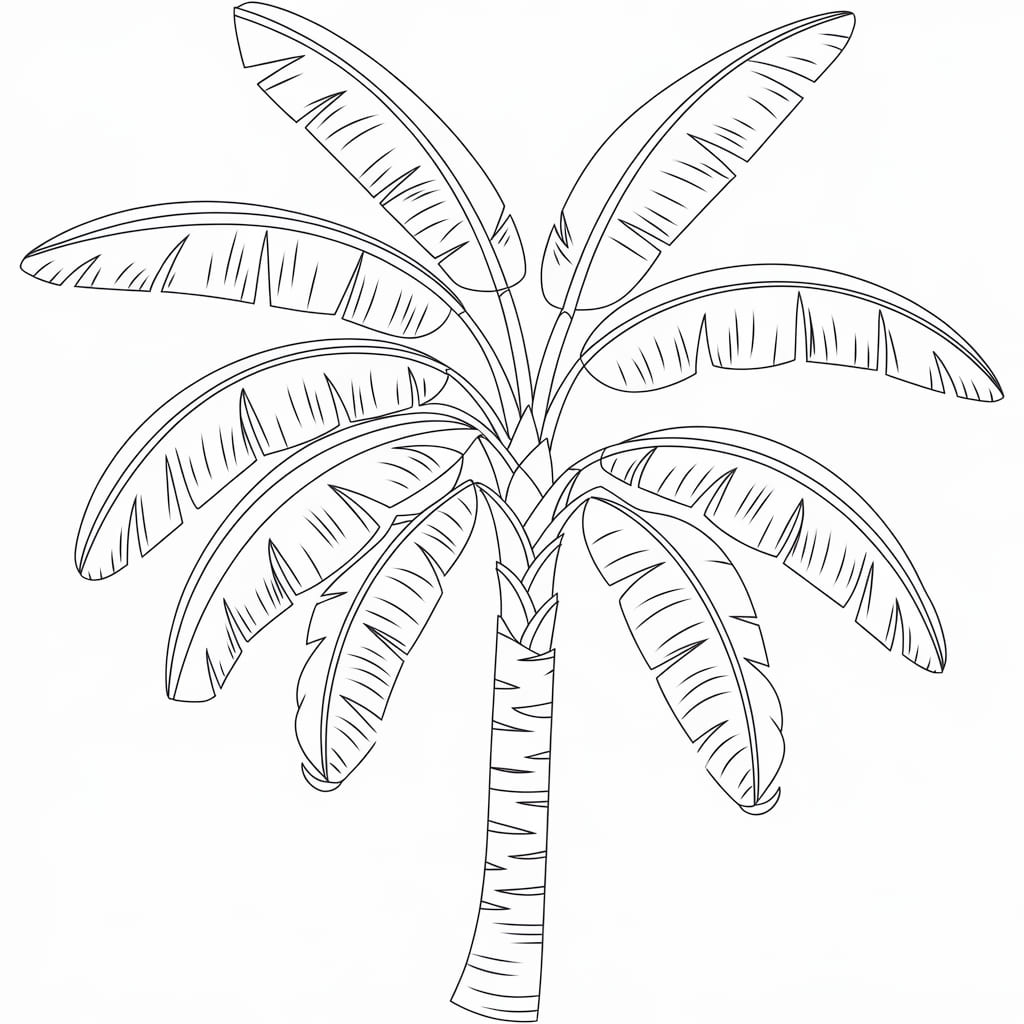 Sketsa Pohon Pisang Sederhana