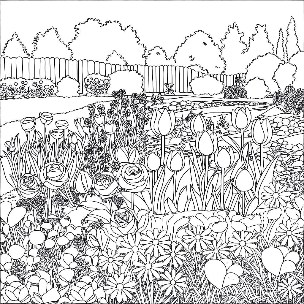 Taman Bunga di Musim Panas