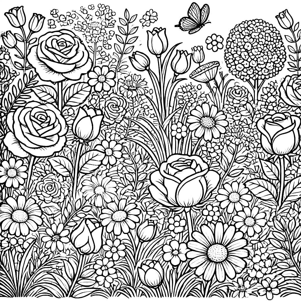 Taman bunga yang romantis