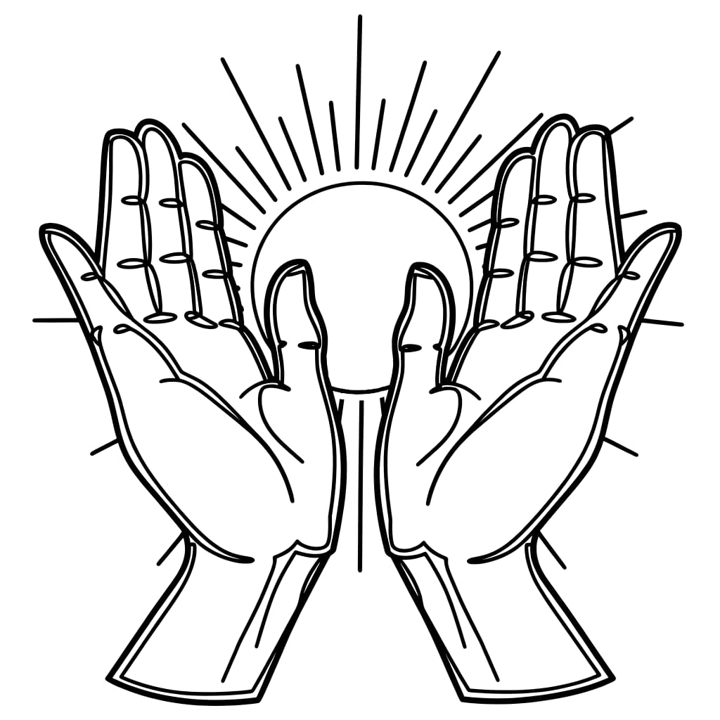 Tangan dengan matahari