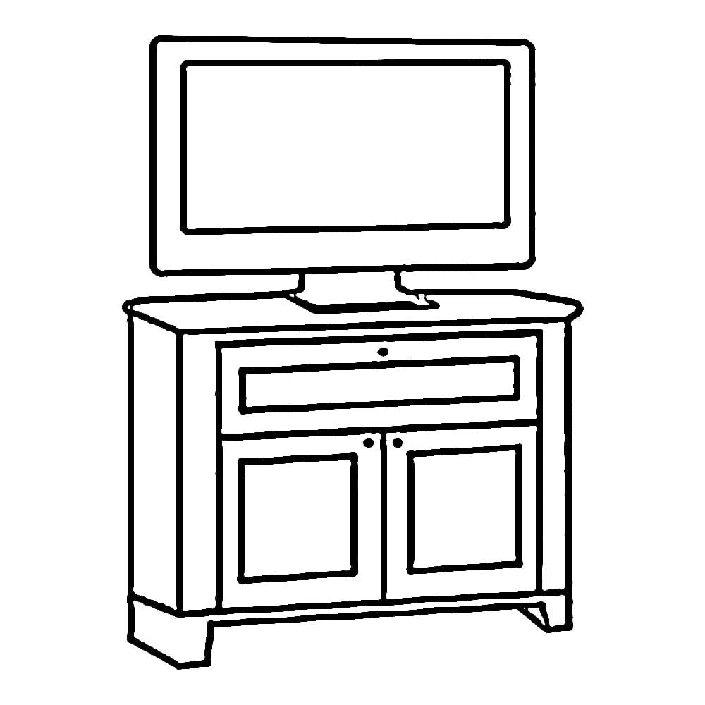 Televisi di lemari kecil