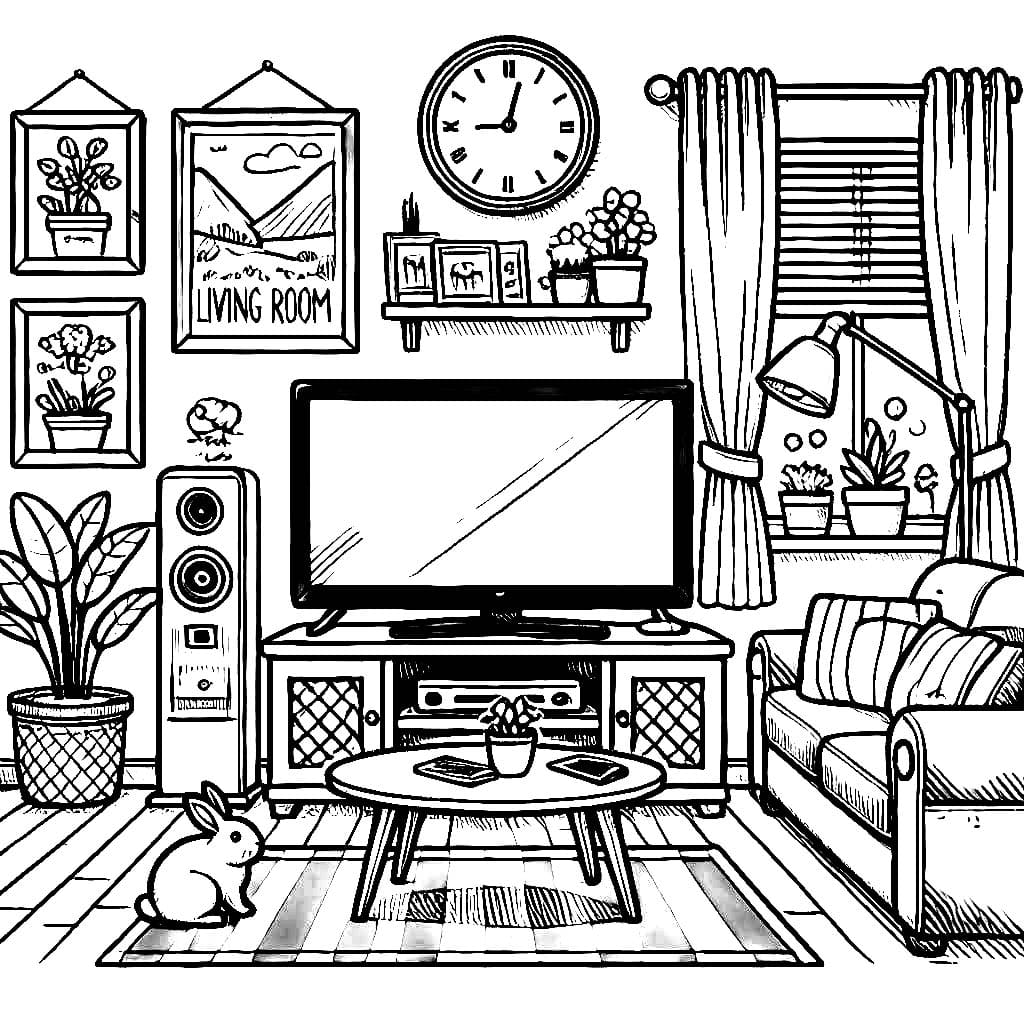 Televisi di ruang tamu