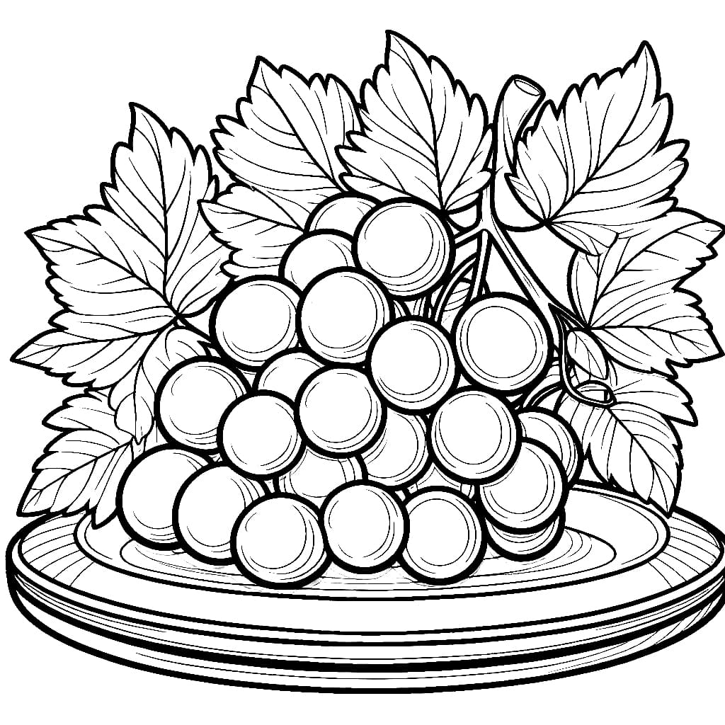 Anggur lezat di atas piring