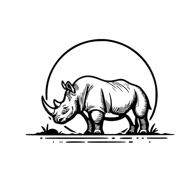 Badak dengan matahari