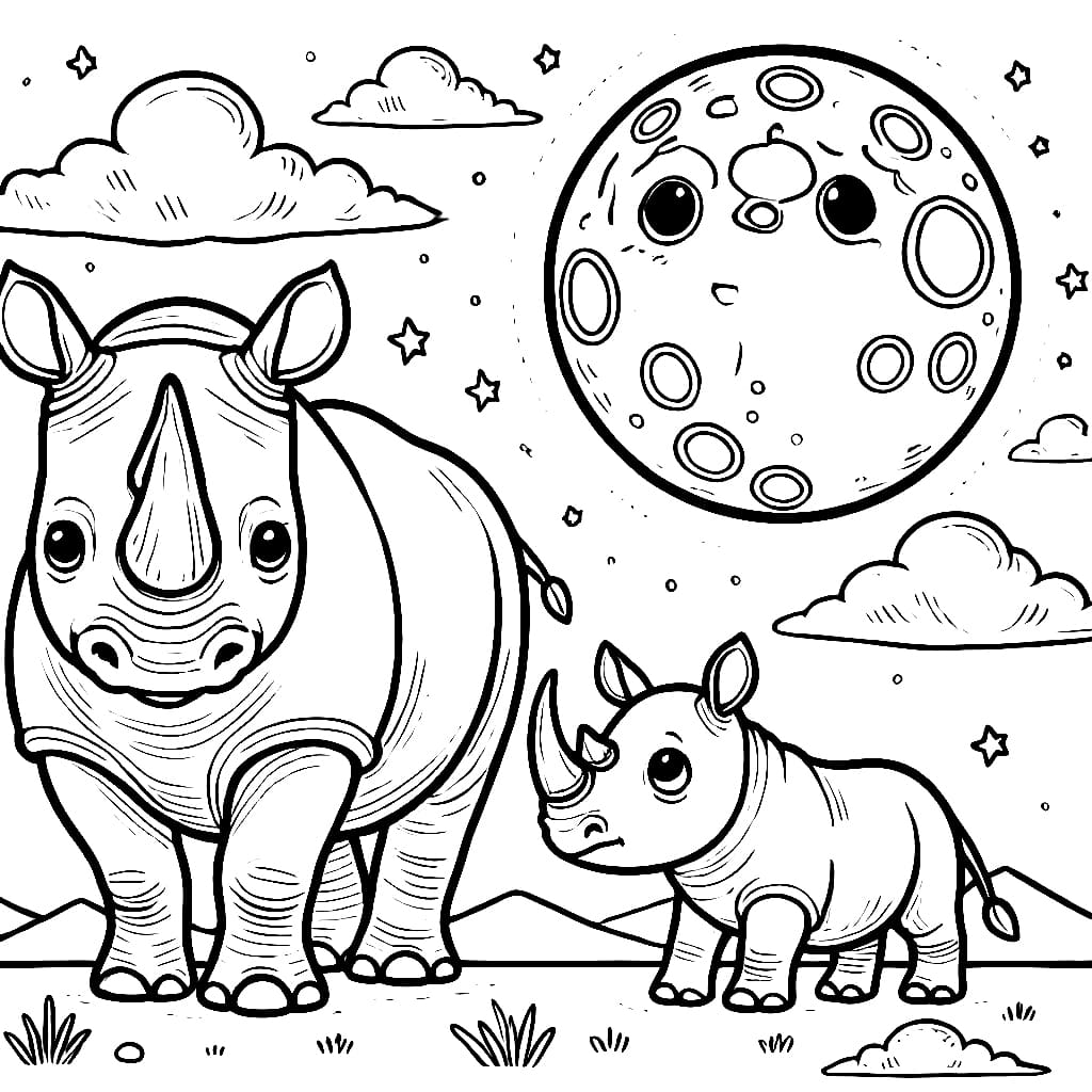 Dua Badak Dengan Bulan Dua Badak Dengan Bulan