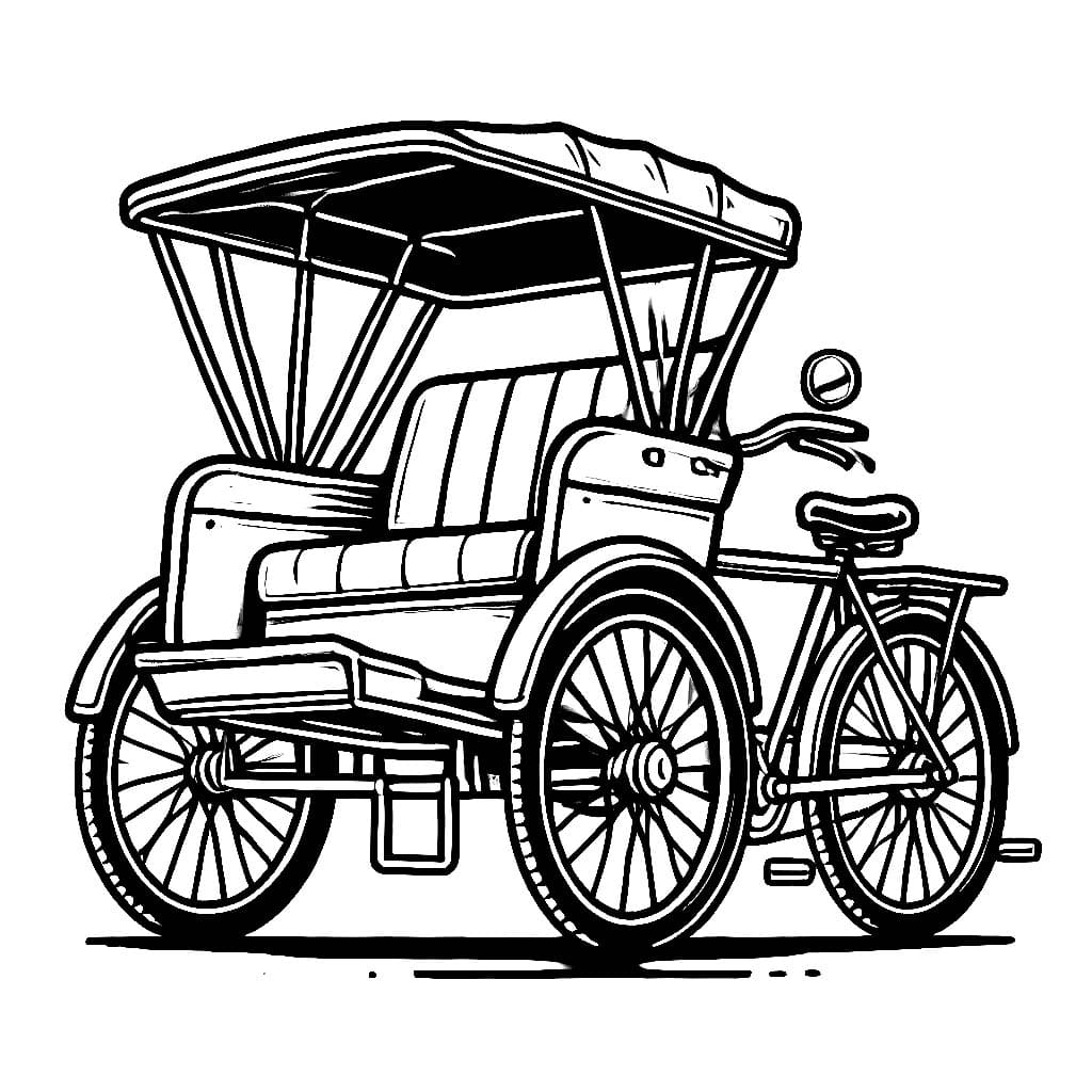 Gambar Becak yang dicetak