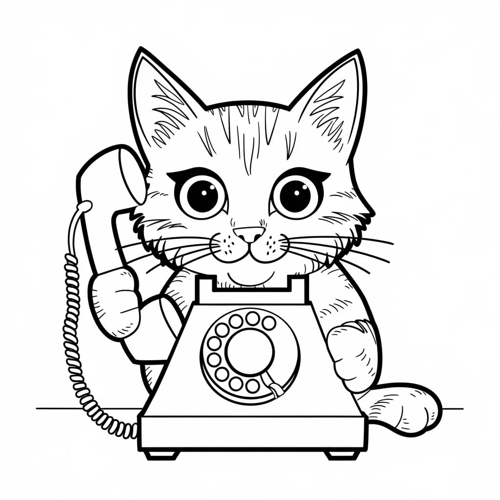 Kucing Dengan Telepon