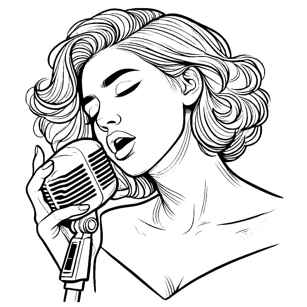 Penyanyi Dengan Mikrofon