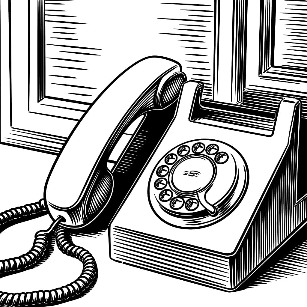 Telepon di atas meja