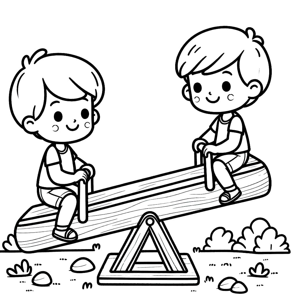 Anak laki-laki di Jungkat Jungkit