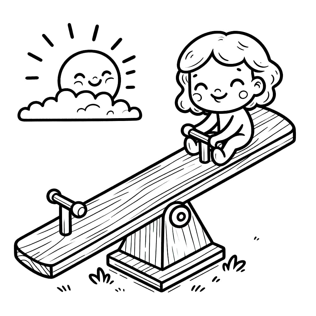 Bayi bermain jungkat jungkit