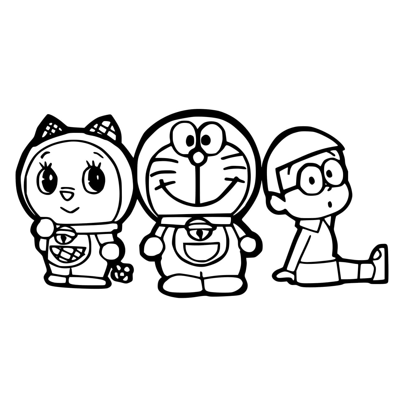 Dorami dan Doraemon bersama Nobita