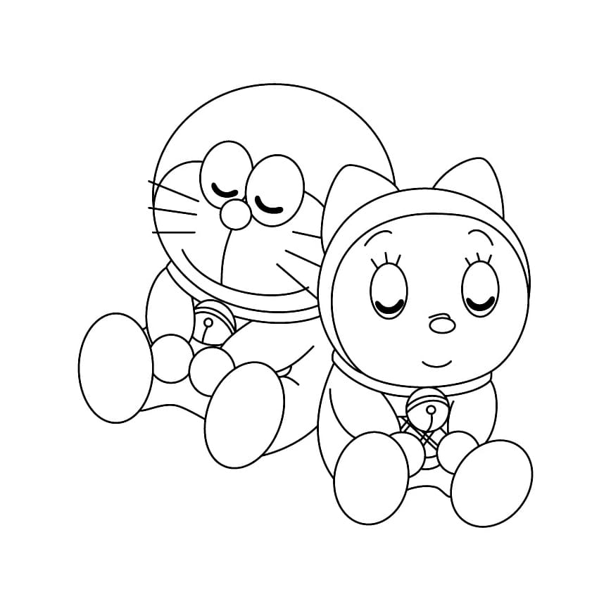 Dorami dan Doraemon Sedang Tidur