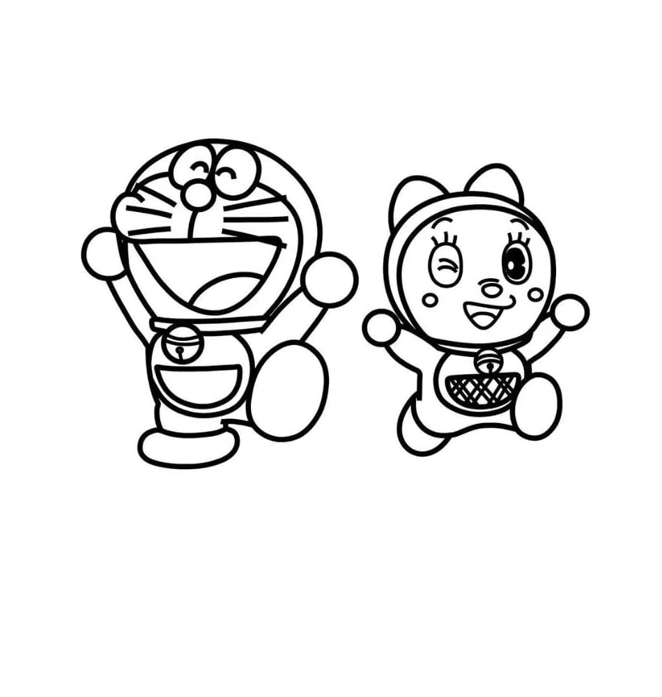 Dorami dan Doraemon yang bahagia