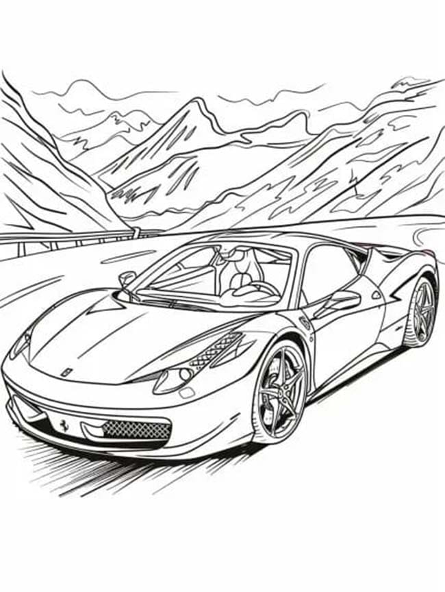 Ferrari di jalan raya