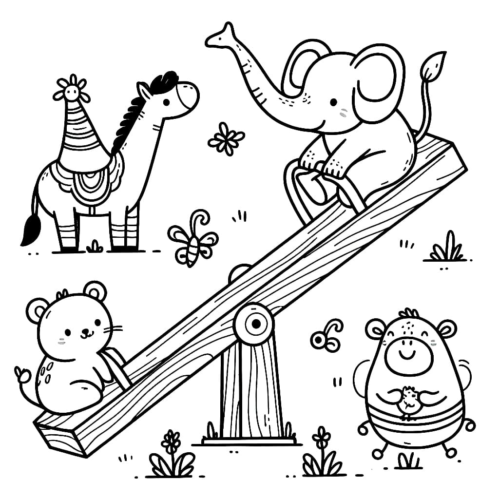 Hewan bermain jungkat jungkit