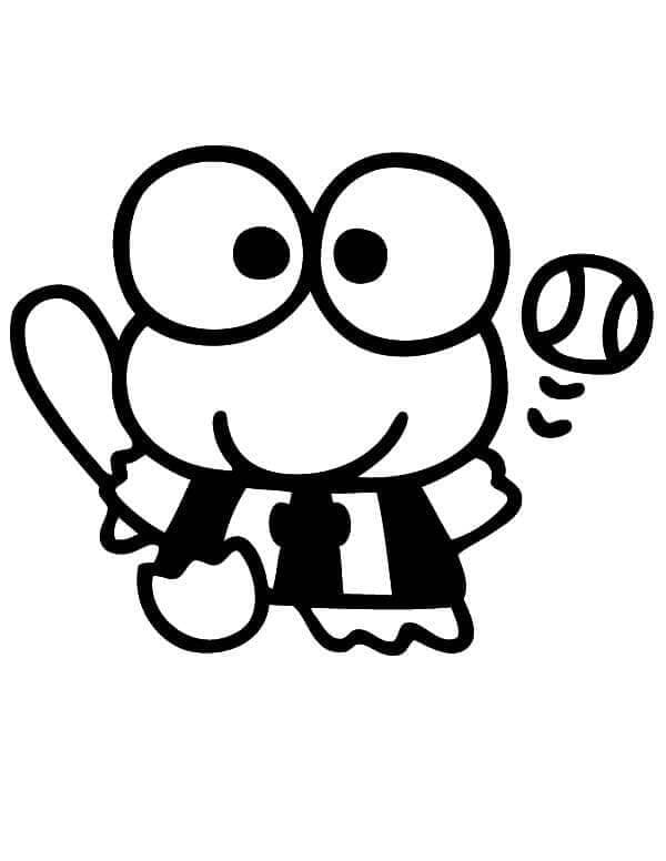 Keroppi Bermain Bisbol