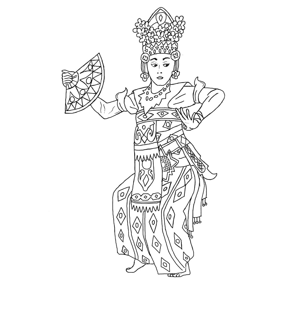 Penari Bali cetakan gratis