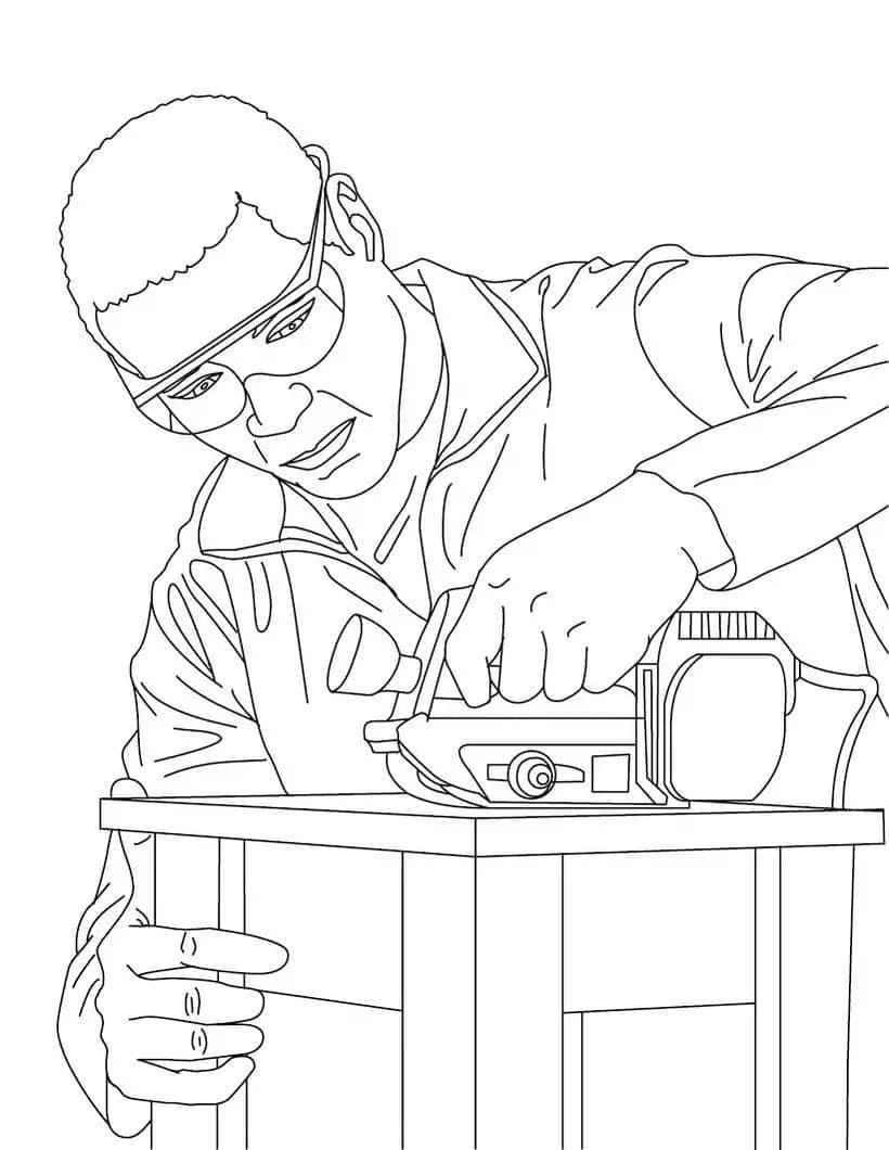 Tukang kayu berkacamata