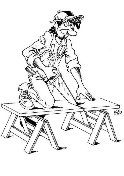 Tukang kayu yang lucu