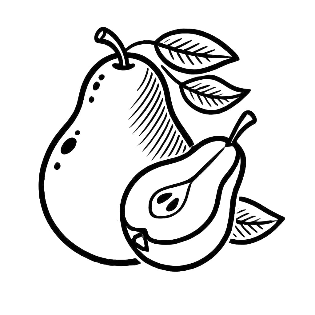 Buah pir dan setengahnya