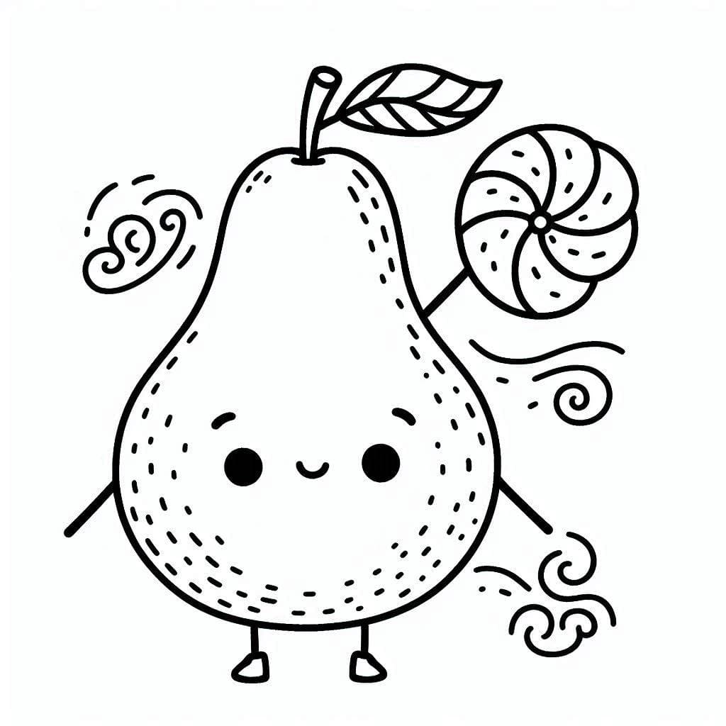 Buah pir dan tongkat permen