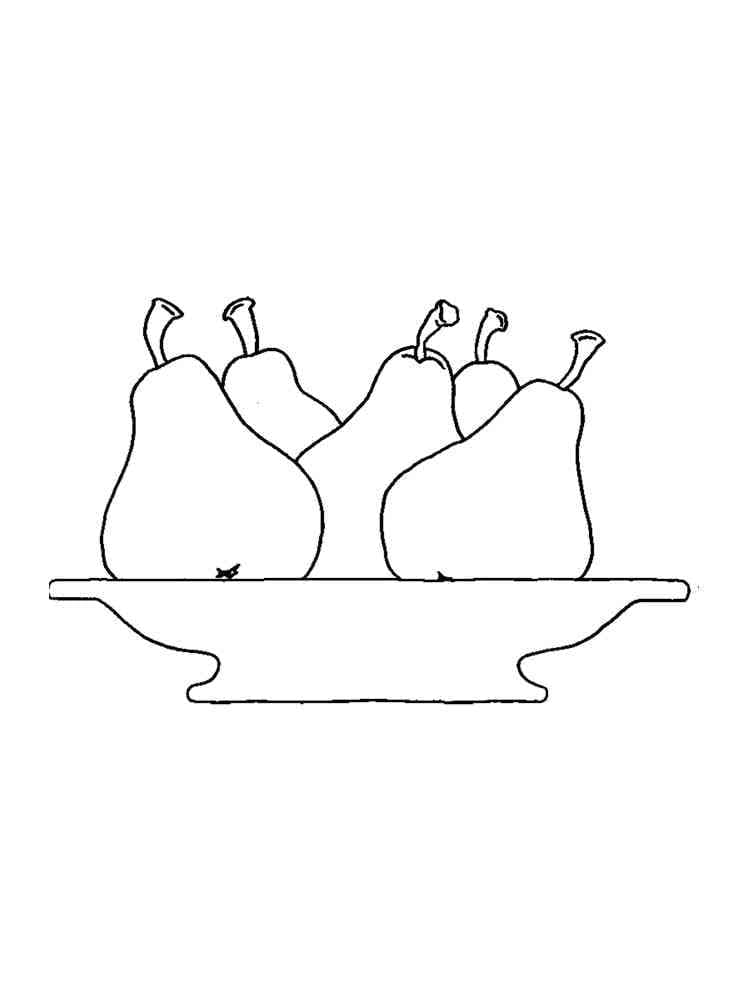 Buah pir di atas piring