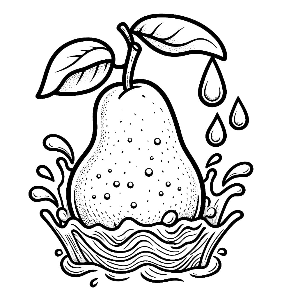 Buah pir itu jatuh ke dalam air