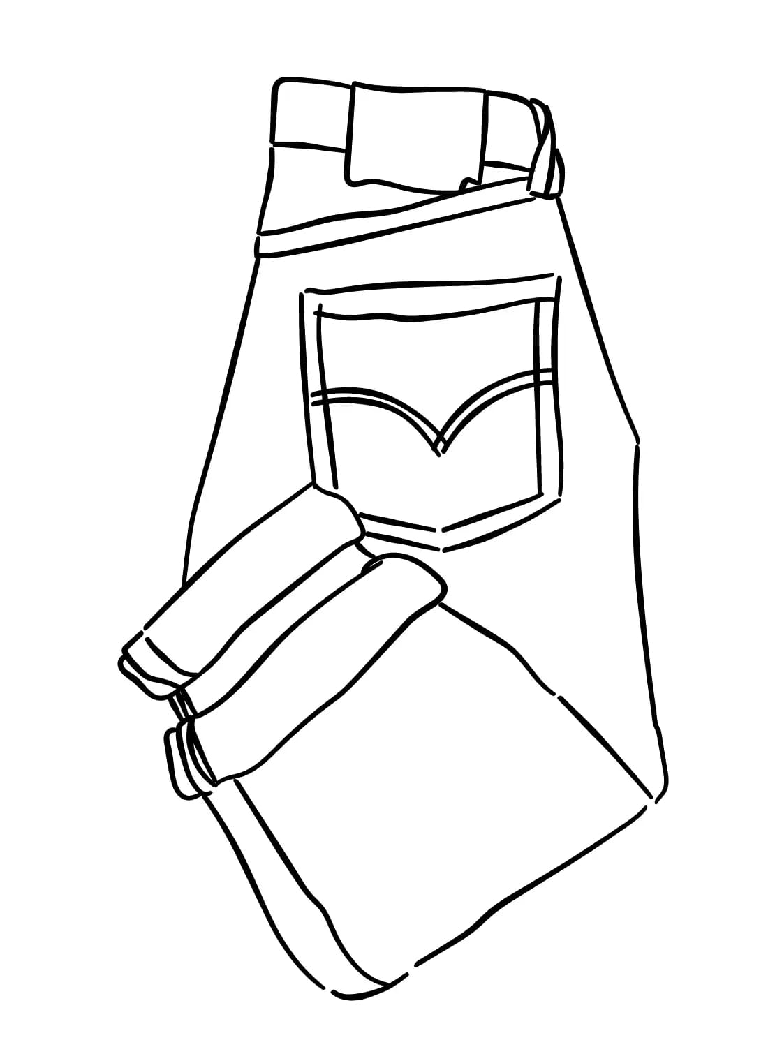 Celana panjang digulung