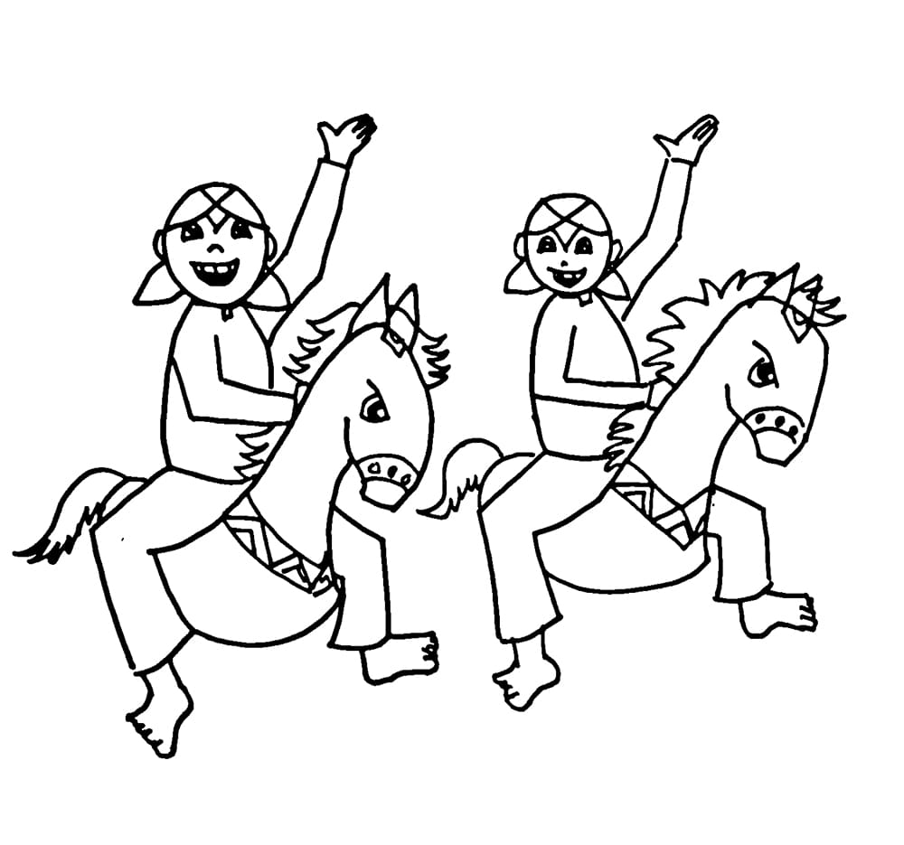 Dua anak laki-laki dan Jaranan