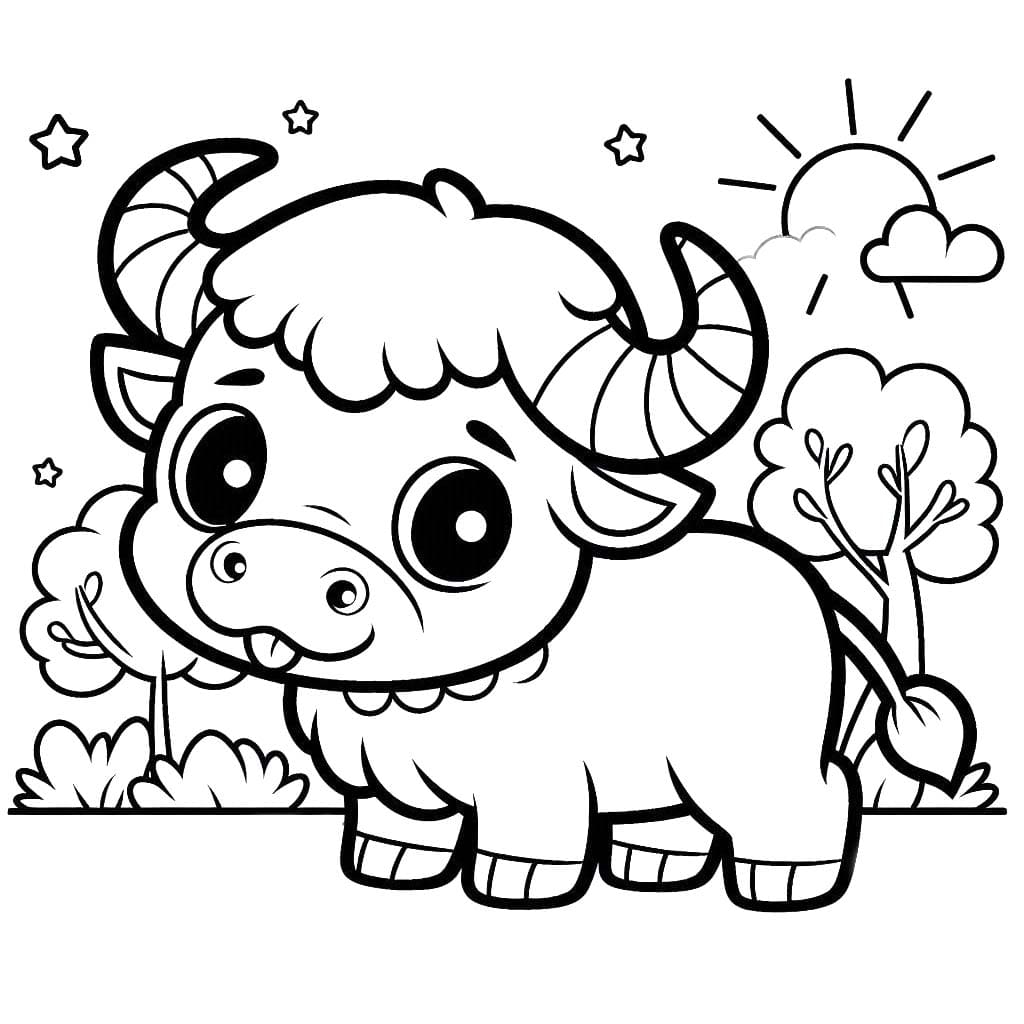 Gambar Kerbau untuk Anak-anak