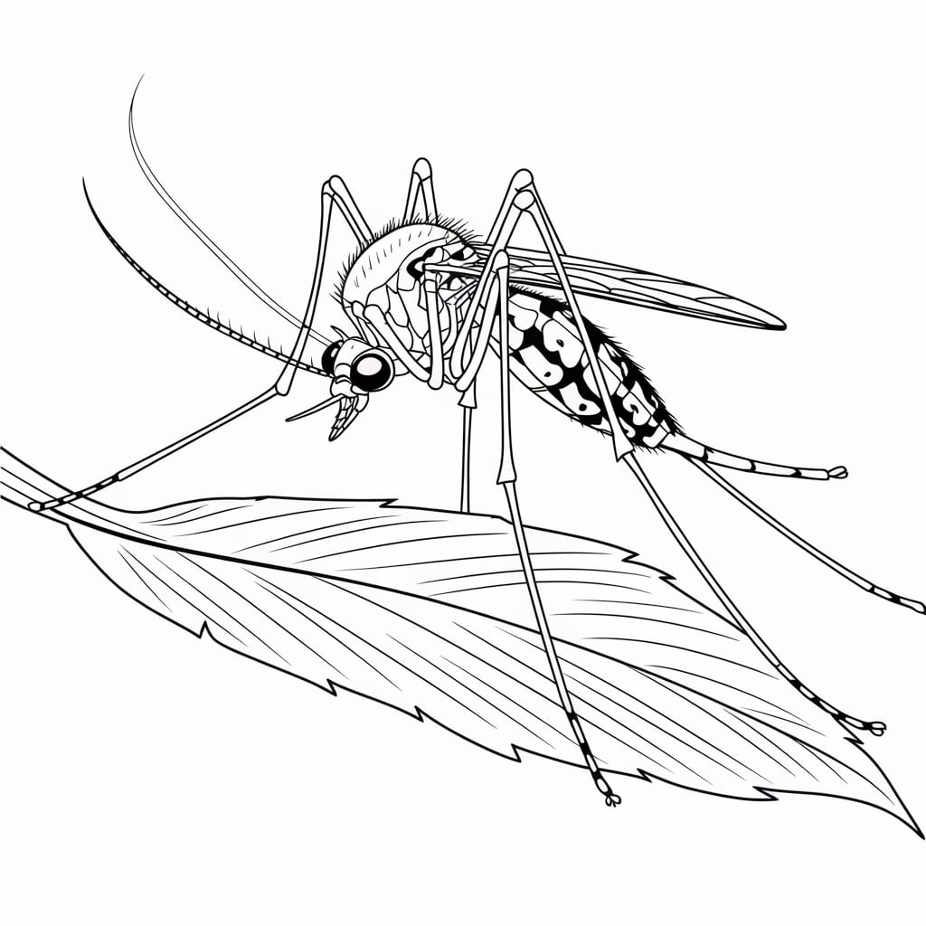 Nyamuk cantik di atas daun