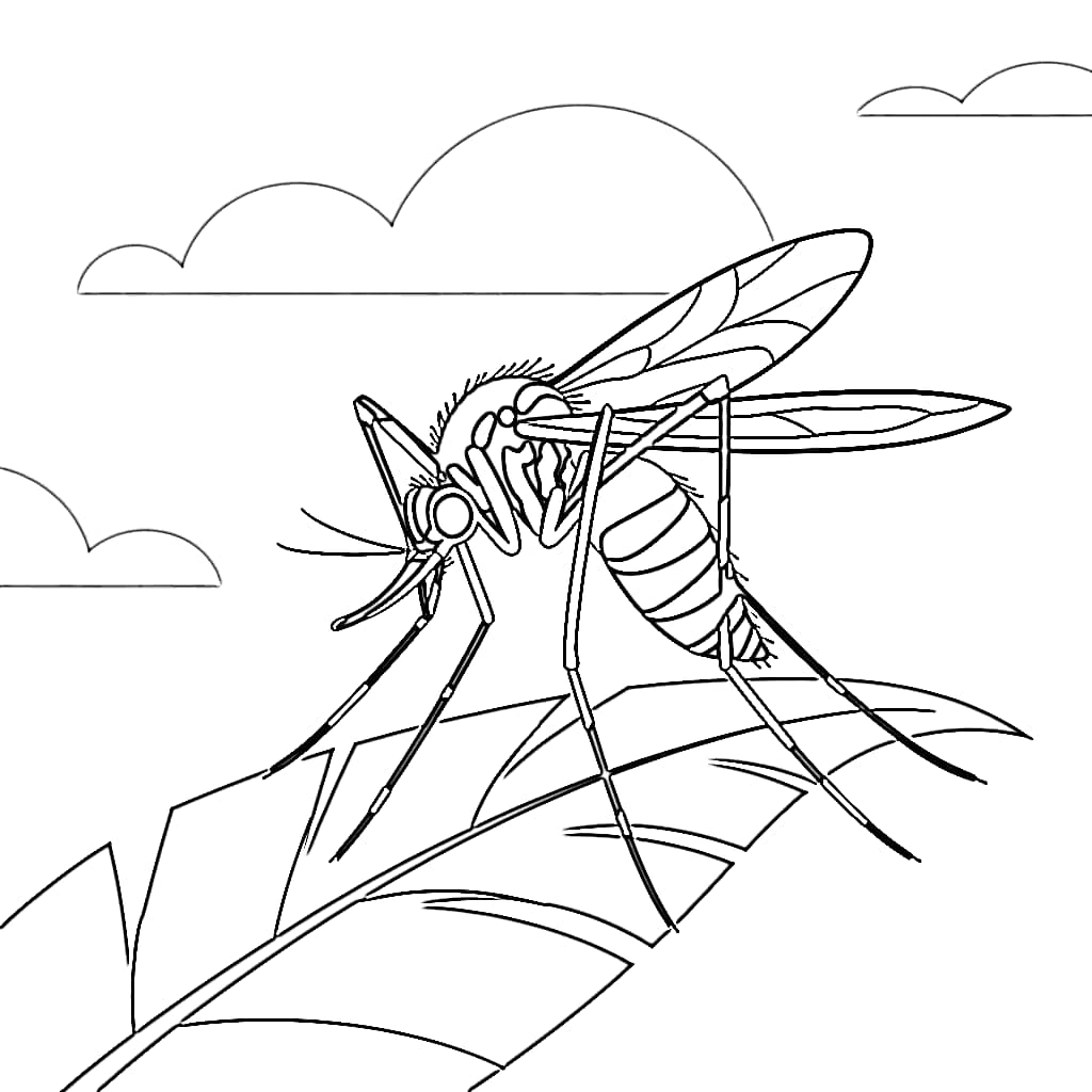 Nyamuk sederhana di atas daun